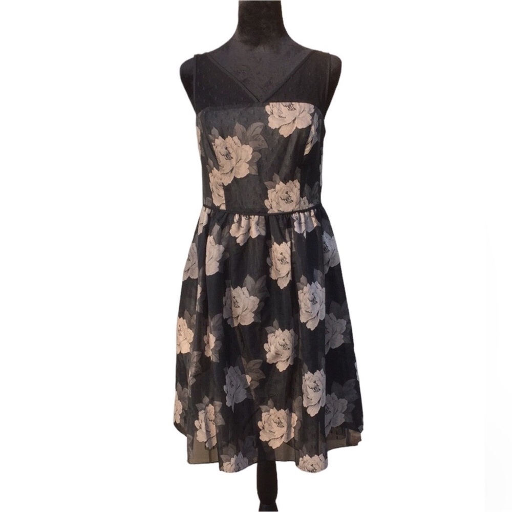 Adrianna Papell Women's Rose Burnout Fit and Flare - Picture 3 of 12